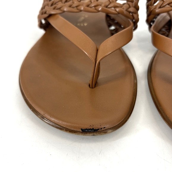 Italian Shoemakers Thong Moxi Sandals Brown Braided Faux Leather Italy 7.5 READ! - Picture 3 of 10
